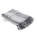 Lr Resources LR Resources THROW80192GRM4250 Vertical Striped & Textured Throw Blanket with Fringe - Rectangle THROW80192GRM4250